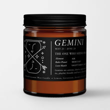 Load image into Gallery viewer, Zodiac Candles / Birthday Candles in Amber Glass I Candlefy