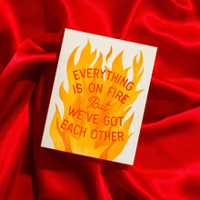 Load image into Gallery viewer, Bromstad Printing Co. - Everything Is On Fire - Risograph Greeting Card