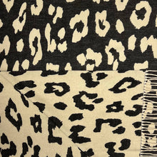 Load image into Gallery viewer, Leopard print on cashmere blend scarf finished with tassels