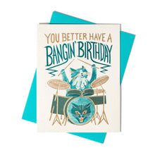 Load image into Gallery viewer, Bangin' Birthday - Risograph Card