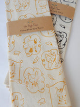 Load image into Gallery viewer, Cat Kitchen Towel, Handprinted Tea Towel, Cats
