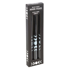 Load image into Gallery viewer, Set of 3 Black Magic Moon Phase Taper Candles