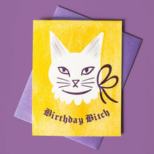Load image into Gallery viewer, Blackletter Birthday Bitch - Risograph Card