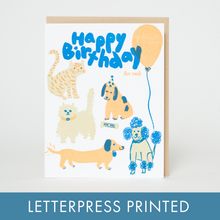 Load image into Gallery viewer, Egg Press Manufacturing - Birthday Dog & Cat Party Letterpress Greeting Card by Egg Press: Paper tab