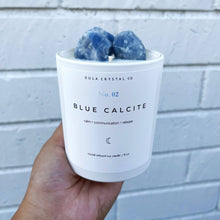 Load image into Gallery viewer, Blue Calcite Candle · Crystal Infused · 8oz · Wholesale