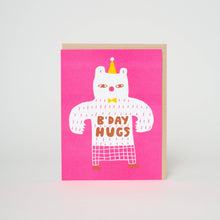 Load image into Gallery viewer, Birthday Bear Hugs Letterpress Greeting Card by Suzy Ultman: Paper tab