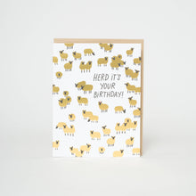 Load image into Gallery viewer, Egg Press Manufacturing - Birthday Sheep Herd Letterpress Greeting Card by Hello!Lucky: Paper tab