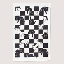 Load image into Gallery viewer, Checker Cat Tea Towel