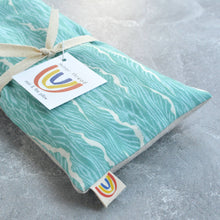 Load image into Gallery viewer, Weighted Eye Pillow in Aqua Waves Cotton