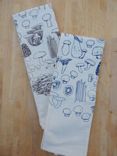 Load image into Gallery viewer, Mushroom Tea Towel, Handprinted Kitchen Towel, Mushrooms