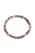 Load image into Gallery viewer, Red Leopard Skin Stone Bead Bracelet B2001: 4MM