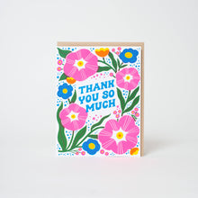 Load image into Gallery viewer, Thanks So Much Flowers Letterpress Greeting Card by Hello!Lucky: Paper tab