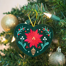 Load image into Gallery viewer, Winter Floral Heart Ornament