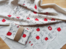 Load image into Gallery viewer, The High Fiber - Apple Towel, Handprinted Cotton Kitchen Towel