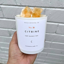 Load image into Gallery viewer, Citrine Crystal Candle · Crystal Infused · 8oz ·