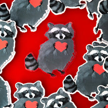 Load image into Gallery viewer, Raccoon Love Clear Sticker