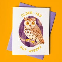 Load image into Gallery viewer, Older Owl - Risograph Birthday Card