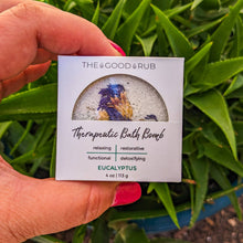 Load image into Gallery viewer, Herbal-Infused Eucalyptus + Corn Flower Bath Bomb