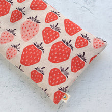 Load image into Gallery viewer, Weighted Eye Pillow Giant Strawberries in Natural Canvas