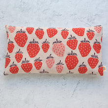 Load image into Gallery viewer, Weighted Eye Pillow Giant Strawberries in Natural Canvas