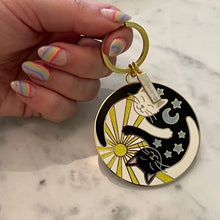Load image into Gallery viewer, Yin Yang Cats Enamel Keychain