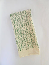 Load image into Gallery viewer, Root Vegetable Kitchen Towel, Garden Tea Towel, Veggie Print: Green on Natural
