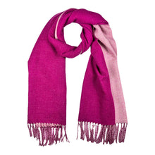 Load image into Gallery viewer, Reversible two tone coloured plain cashmere blend scarf: Black