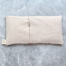 Load image into Gallery viewer, Weighted Eye Pillow in Heart Flowers Caramel Canvas Modern