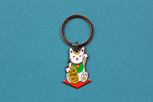 Load image into Gallery viewer, JaneLi.Co - Go Away Maneki Neko Cat Enamel Keychain