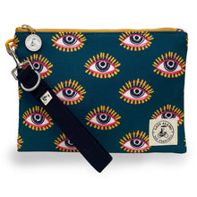 Load image into Gallery viewer, Miss Zip Wristlet: Eye Dark Teal