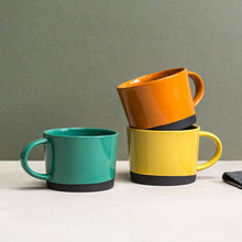 Load image into Gallery viewer, Black Clay Mug dipped in Green