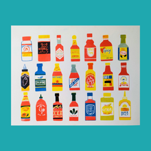 Load image into Gallery viewer, Hot Sauce Risograph Print | 8.5"x11" | Christina Hu