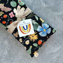 Load image into Gallery viewer, Oversized Eye Pillow in Strawberry Fields Black Botanical