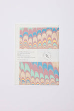 Load image into Gallery viewer, Hand Marbled Greeting Card - Scallops Mint Rose