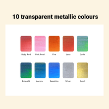 Load image into Gallery viewer, Colorsheets - Metallics - 10 Watercolors
