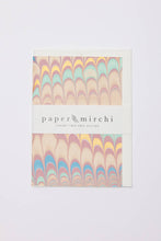 Load image into Gallery viewer, Hand Marbled Greeting Card - Scallops Mint Rose