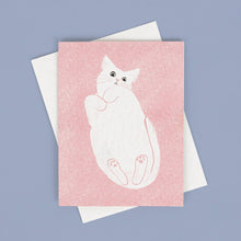 Load image into Gallery viewer, Cat on Glass - Risograph Card