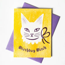 Load image into Gallery viewer, Blackletter Birthday Bitch - Risograph Card