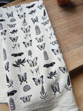 Load image into Gallery viewer, Butterfly Kitchen Towel, Handprinted Tea Towel
