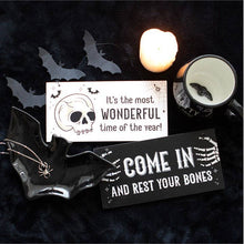 Load image into Gallery viewer, Most Wonderful Time of the Year Skull Halloween Hanging Sign