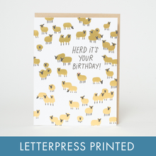 Load image into Gallery viewer, Egg Press Manufacturing - Birthday Sheep Herd Letterpress Greeting Card by Hello!Lucky: Paper tab