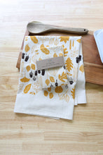 Load image into Gallery viewer, The High Fiber - *NEW* Autumn Leaves and Acorns Kitchen Towel, Handprinted