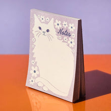 Load image into Gallery viewer, Negative Space Floral Cat - Risograph A2 Notepad