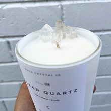 Load image into Gallery viewer, Clear Quartz Crystal Candle · Crystal Infused · 8oz