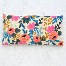 Load image into Gallery viewer, Minor Thread - Oversized Weighted Eye Pillow in Rosa Pink Floral Canvas: Lavender