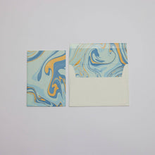 Load image into Gallery viewer, Hand Marbled Greeting Card - Free Spirit Summer Sky
