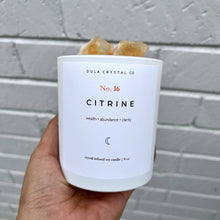 Load image into Gallery viewer, Citrine Crystal Candle · Crystal Infused · 8oz ·