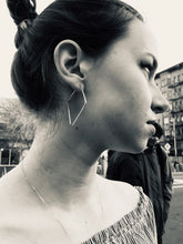 Load image into Gallery viewer, Diamond Open Hoops Earrings in 14k Gold Filled, Rose Gold Filled or Sterling Silver