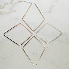 Load image into Gallery viewer, Diamond Open Hoops Earrings in 14k Gold Filled, Rose Gold Filled or Sterling Silver