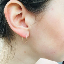 Load image into Gallery viewer, Diamond Open Hoops Earrings in 14k Gold Filled, Rose Gold Filled or Sterling Silver